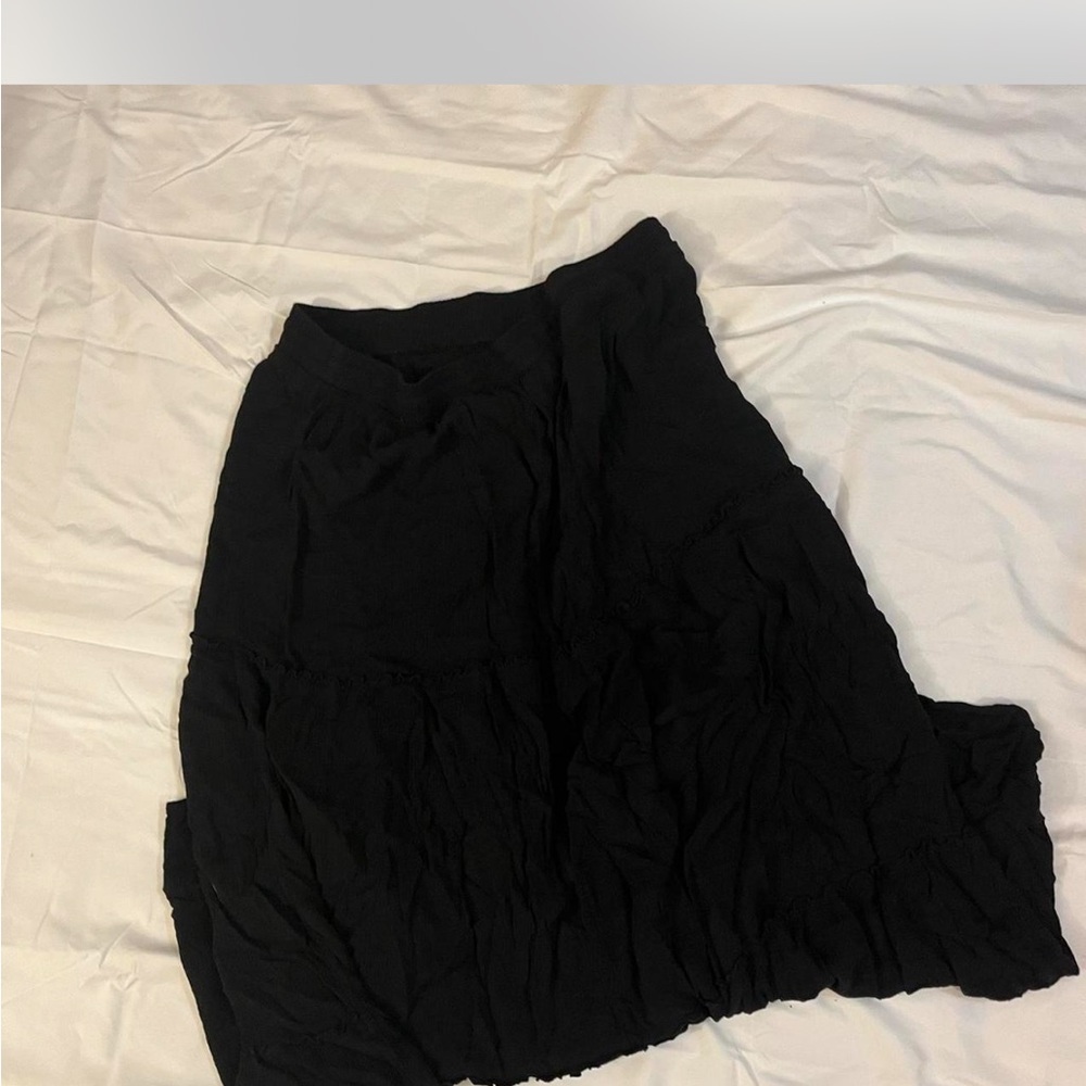 Mossimo Supply Co. Black Asymmetrical Bubble Midi Skirt